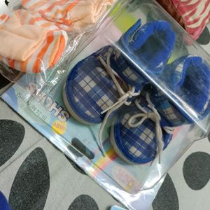 New Baby Shoes With Socks Set