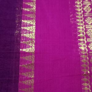 New Chettinad Cotton Saree With 1m Blouse Pc