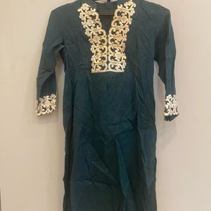 Bottle Green Lace Kurti