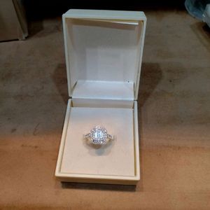 Ziriconia Diamond Ring Pure Silver
