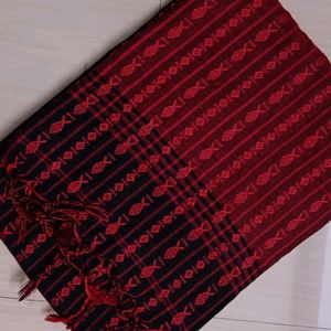 Begumpuri Khadi Saree (Red ♥️ Black 🖤)