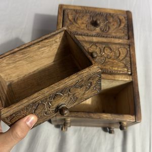 Wooden Organiser With Carving