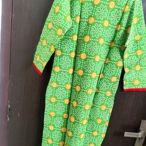 Traditional Green Cotton Kurta