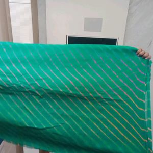 Green Saree With Blouse Piece