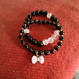 Combo Of Black Beaded Bracelets