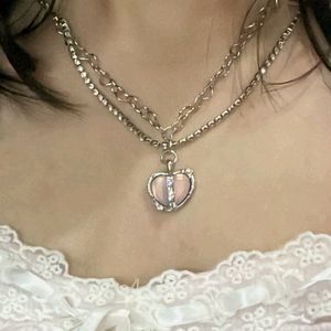 Heart Necklace Peach Colour