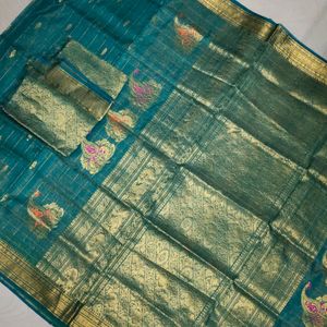 Pure Kanchi Pattu Saree With Blouse Piece