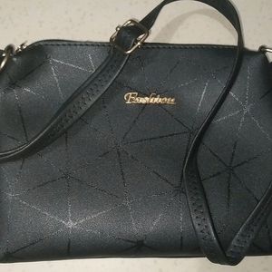 Black Leather Sling Bag