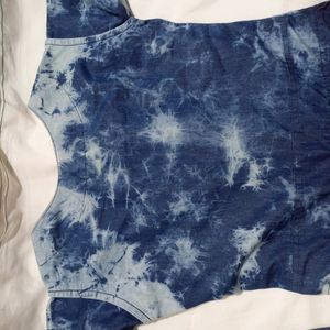 Tie Dye Denim Print Dress