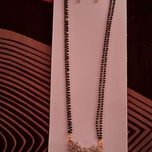 American Diamond Mangalsutra With Earring