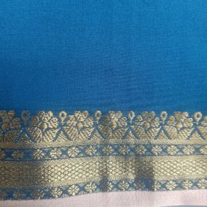 Peacock Blue Saree With Blouse