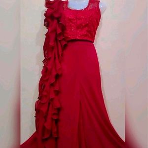 Price DropMaroon Ruffled Plazzo Dress💞❣️