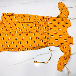 Mustard Anarkali Kurti