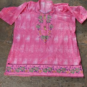 Cotton Embroidered Short Kurti