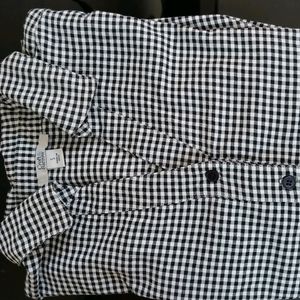 Black and White Checkered Button-Up Shirt
