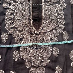 Lucknowi Work With  Gota Patti  Chikankari Kurta