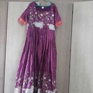 Long Dress With Pichwai Print 42 Bust And Length57