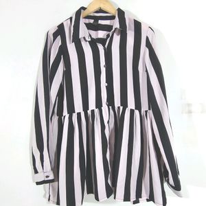 Black And Pink Striped Top (Women's)