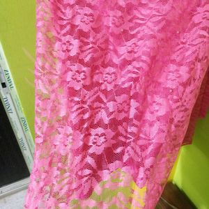 NEW Pink Net Saree