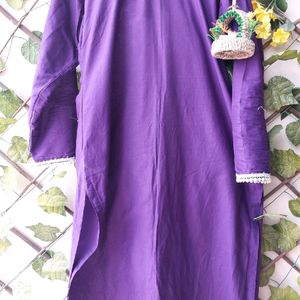 Purple Cotton Kurta