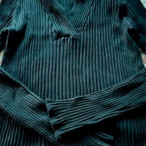 Black V Neck Full Sleeve Sweater