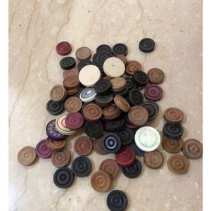 Carrom Coins (9whire+9blk+queen +striker)