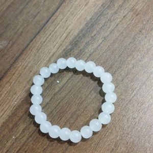 White Glass Bead Bracelet