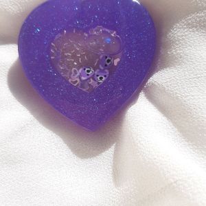 Purple Heart Shaker Keychain