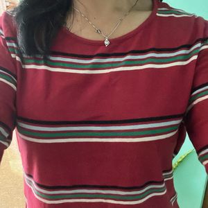 Elbow Length Red Top