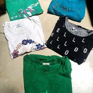 👕 Combo of 5 Women Dailywear Tshirts 👕