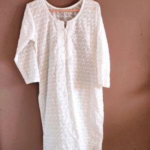 White Chikankari Kurta