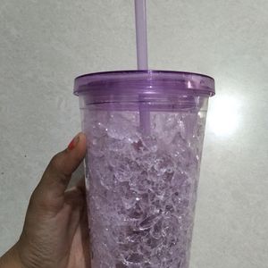 Korean Purple Crystal Straw Coffe Mug