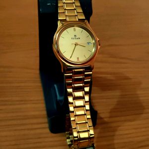 Titan Unisex Golden Watch