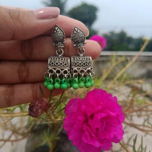 Green Silver Oxidized Jewellery