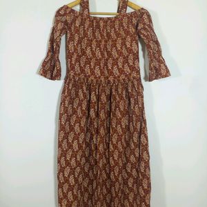 Anouk Maroon Printed Dress