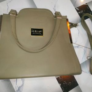 partywear stylish olive green hand bag with belt