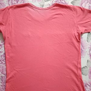 Men Red Round Neck Pure Cotton Top