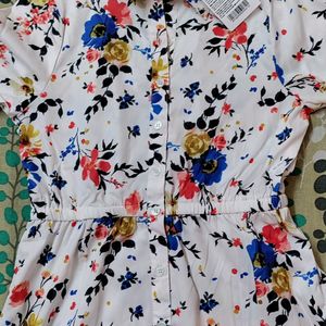 Mast And Harbour Women White Printed Shirt Dress