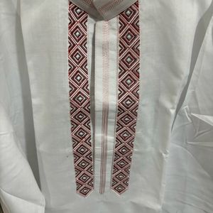 Diwalii Offer!!!Men White Embroidery Kurta