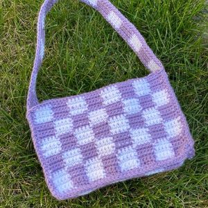 Handmade Checked Crochet Baguette