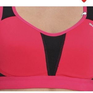 PUMAWomen Sports Lightly Padded Bra (Red, Black)