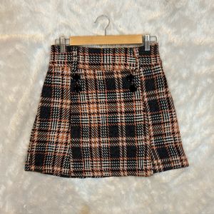 Cheques Print Skirt