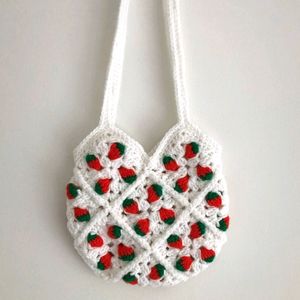 Crochet Strawberry 🍓 Squre Shoulder Bag