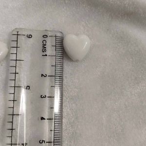 White 🤍 Heart Beads Charm 100 Pis