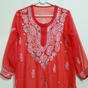 Beautiful Mirror Work Kurti