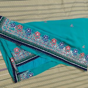 heavy border work saree