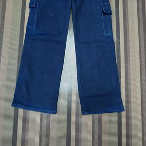 DG-40 Size-28 Cargo Straight Women Denim Jeans