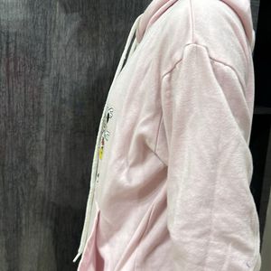 Sweatshirt, pink colour Hoodie with cap