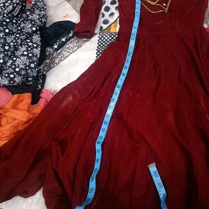 Velvet Party Gown For 4-5 Years Old Girl