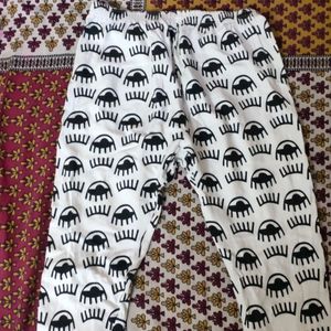 White Printed Leggings